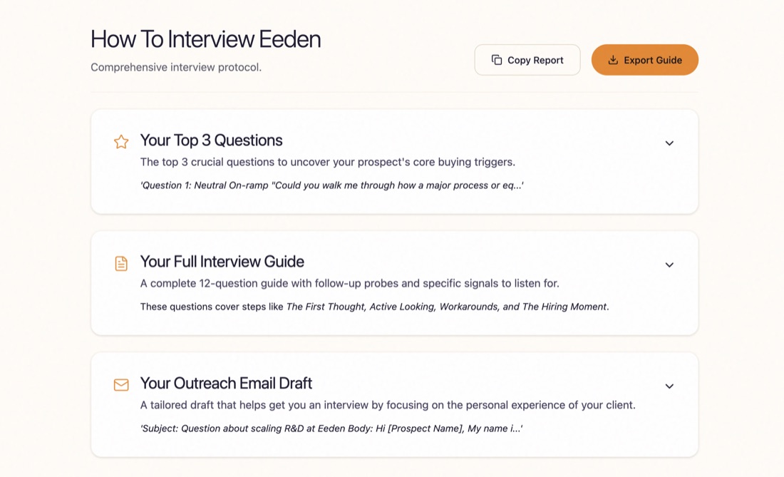 ChatPrism interview-guide output
